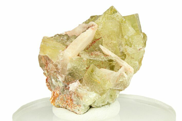 Yellow-Green Cubic Fluorite Crystal Cluster - Morocco #293734